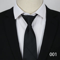 Men's Striped Lazy Necktie Business Dress Zipper Tie
