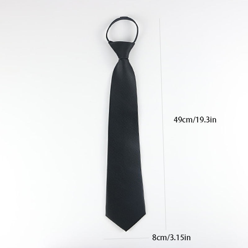Men's Striped Lazy Necktie Business Dress Zipper Tie
