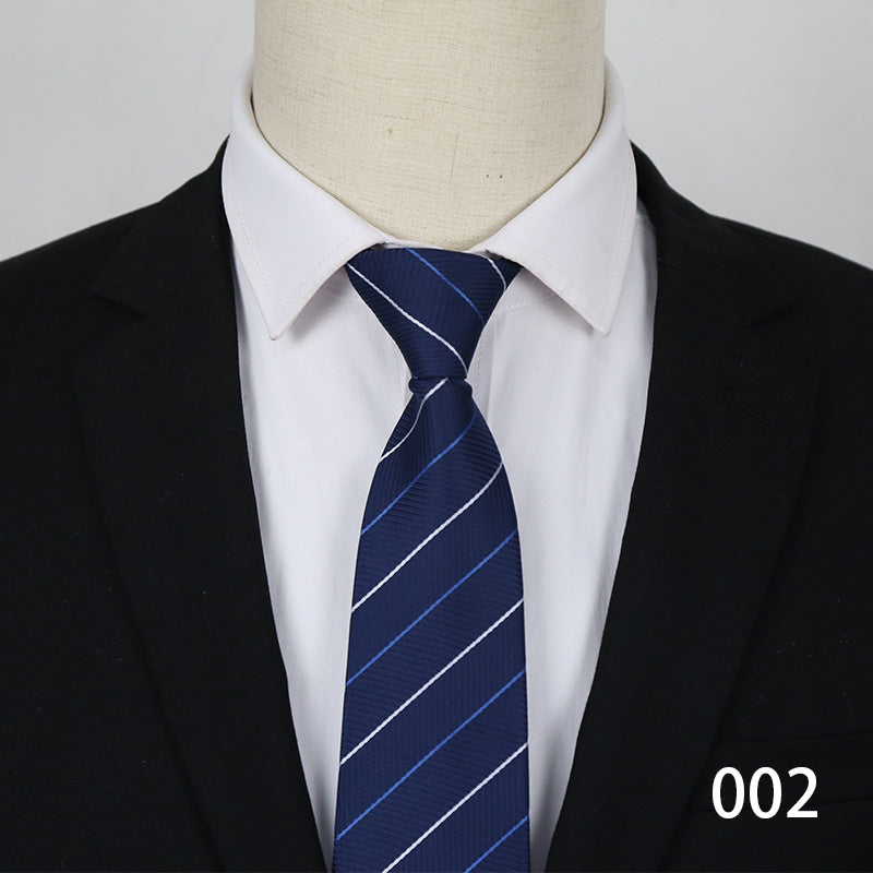 Men's Striped Lazy Necktie Business Dress Zipper Tie