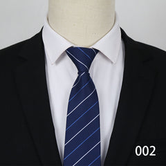 Men's Striped Lazy Necktie Business Dress Zipper Tie