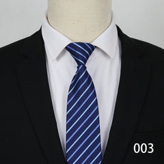 Men's Striped Lazy Necktie Business Dress Zipper Tie