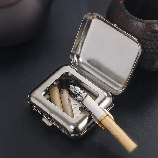 Mini Metal Ashtray Portable Small Ashtray Outdoor Pocket Ashtray