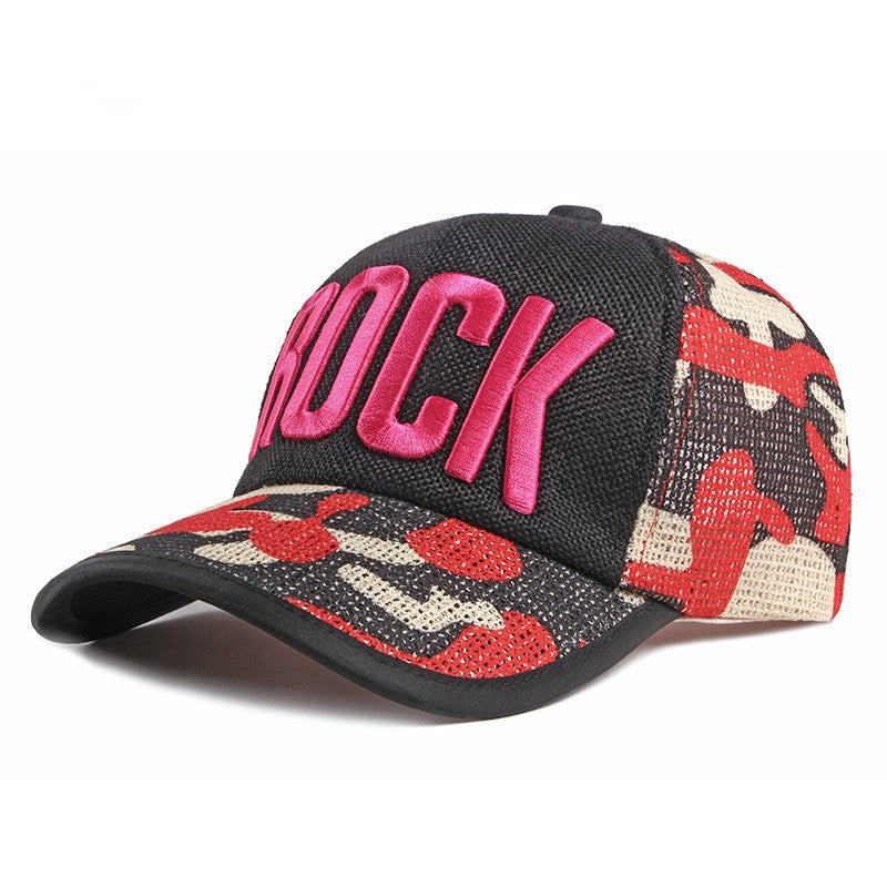 ROCK Embroidery Camouflage Baseball Cap Stylish Adjustable Sunscreen Dad Hats