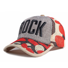 ROCK Embroidery Camouflage Baseball Cap Stylish Adjustable Sunscreen Dad Hats