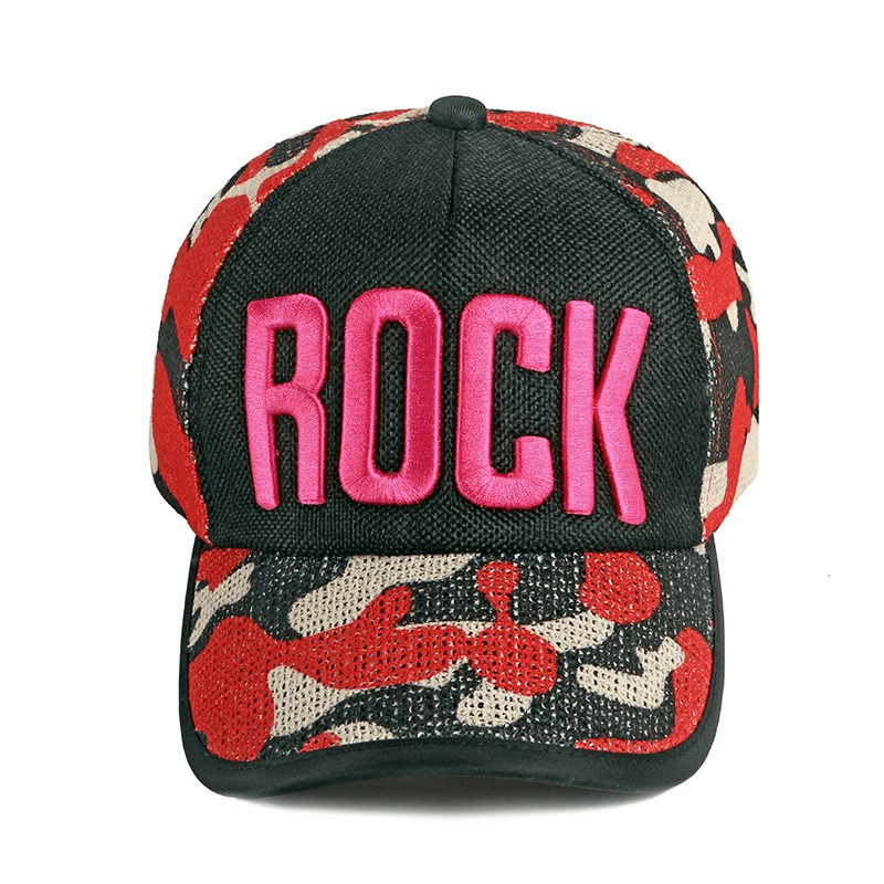 ROCK Embroidery Camouflage Baseball Cap Stylish Adjustable Sunscreen Dad Hats