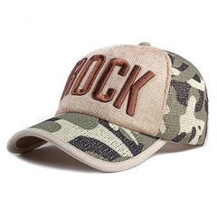 ROCK Embroidery Camouflage Baseball Cap Stylish Adjustable Sunscreen Dad Hats