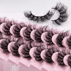 10 Pairs Curly Faux Mink Lashes Natural Volume for Voluminous Makeup