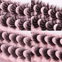10 Pairs Curly Faux Mink Lashes Natural Volume for Voluminous Makeup