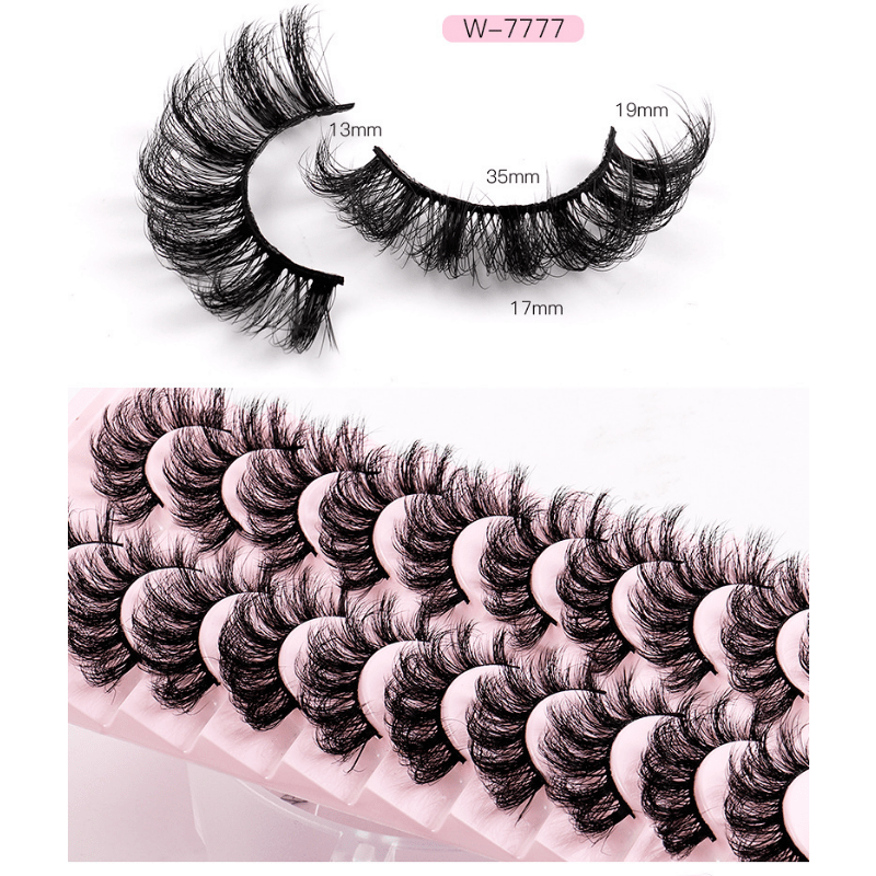 10 Pairs Curly Faux Mink Lashes Natural Volume for Voluminous Makeup