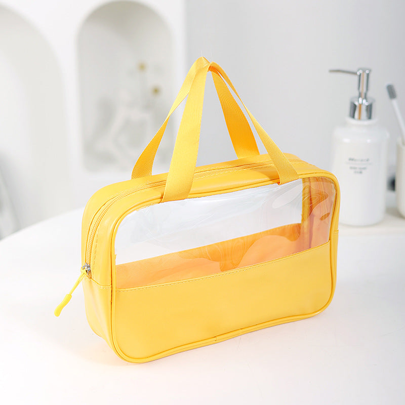 Yellow Portable Makeup Bag Cosmetic Travel Wash Bag