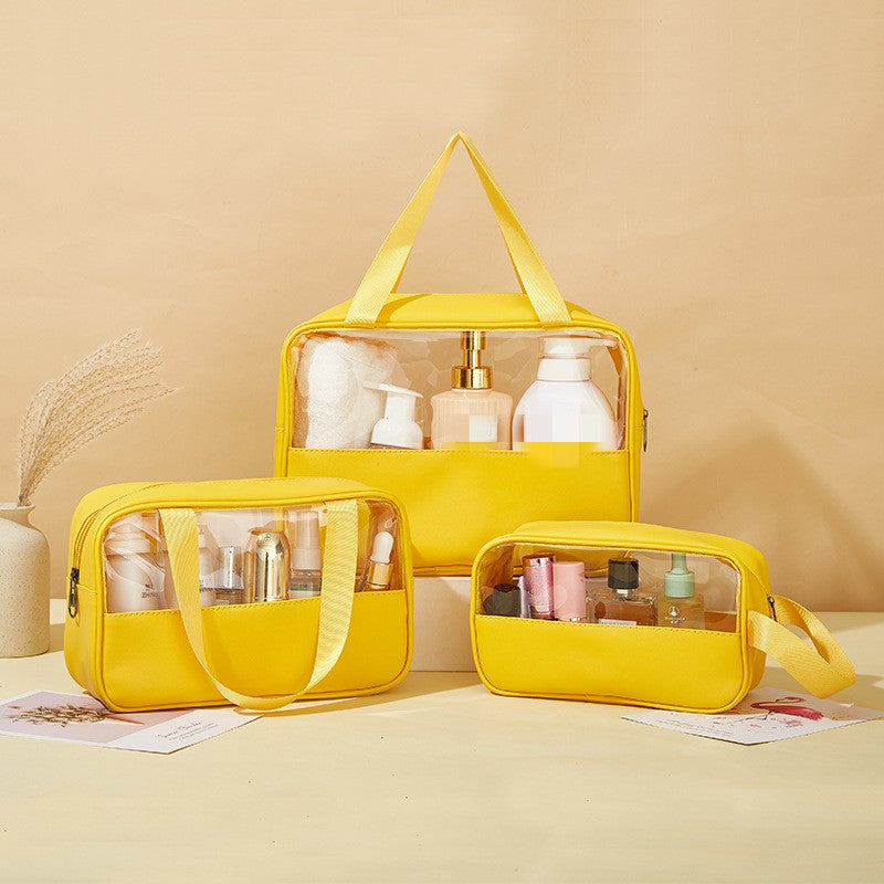 Yellow Portable Makeup Bag Cosmetic Travel Wash Bag