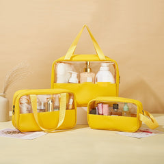 Yellow Portable Makeup Bag Cosmetic Travel Wash Bag