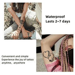 Flower Cat Tattoo Sticker Waterproof Temporary Tattoo