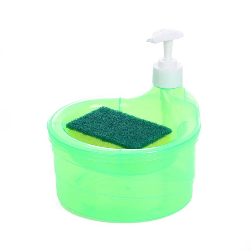 Automatic Kitchen Dishwashing Liquid Dispenser Box with Brush Combination