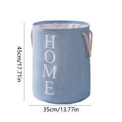 Round Foldable Dirty Clothes Basket And Linen Storage Bucket