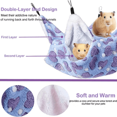 Fleece Hammock for Small Pets - Ideal for Guinea Pigs, Rats, Chinchillas