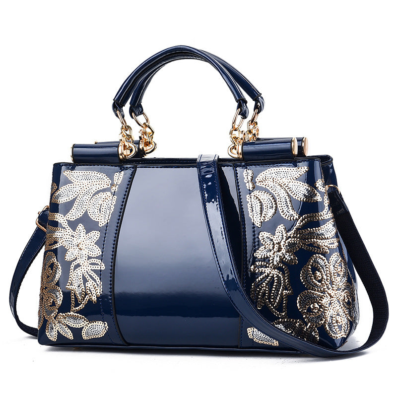 Bridal Wedding Purse Patent Handbag Large Capacity Shoulder Bag
