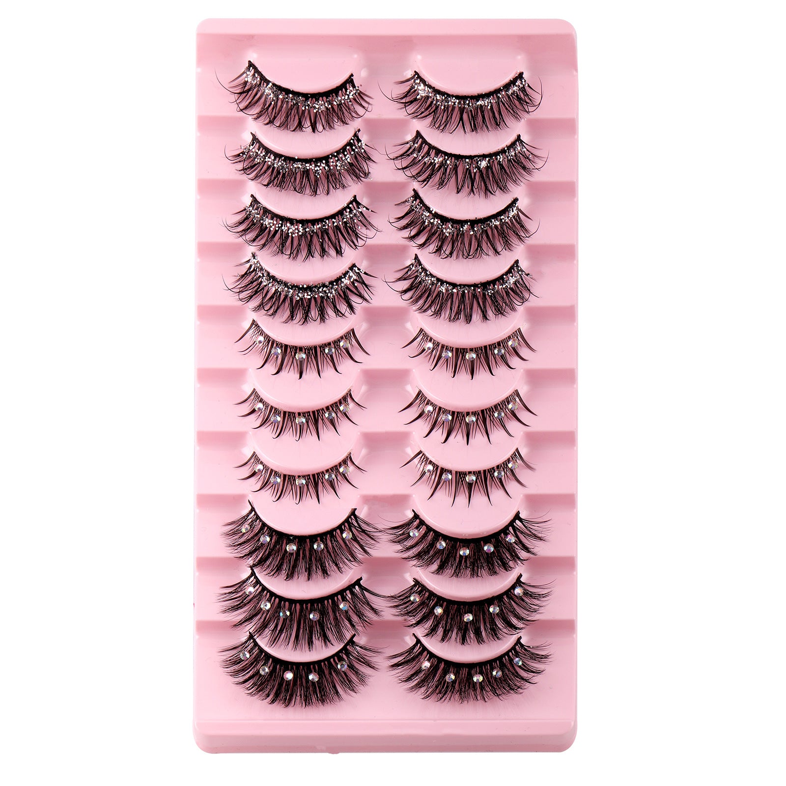 10 Pairs Mixed Style False Eyelashes for Stage Performance Makeup