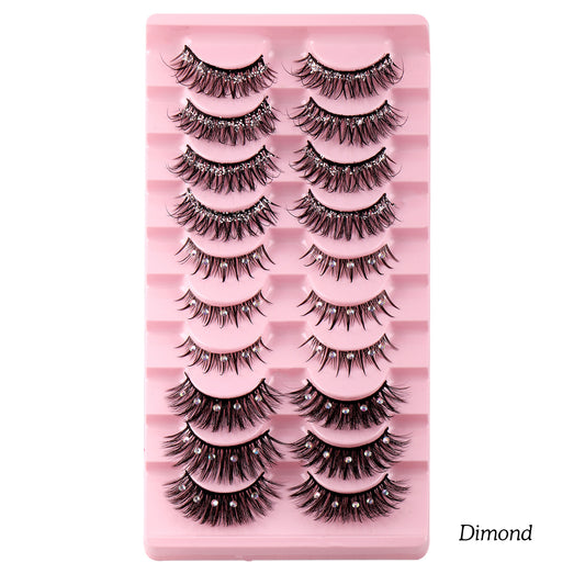 10 Pairs Mixed Style False Eyelashes for Stage Performance Makeup