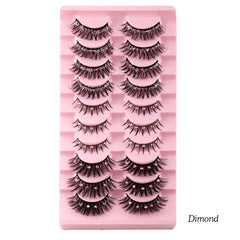10 Pairs Mixed Style False Eyelashes for Stage Performance Makeup