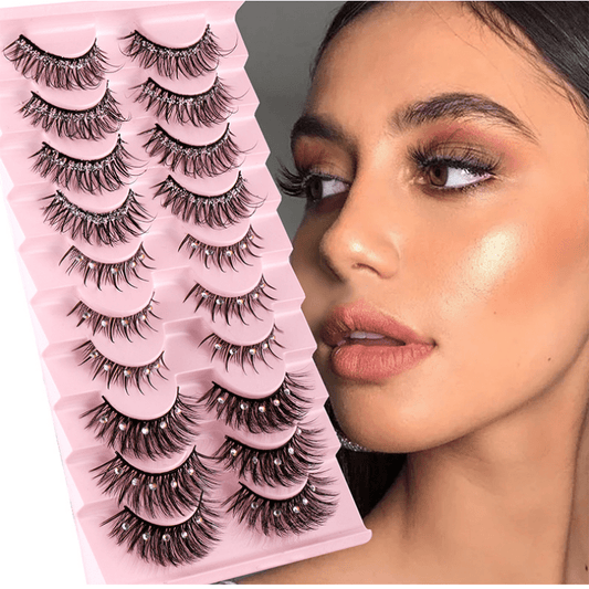 10 Pairs Mixed Style False Eyelashes for Stage Performance Makeup