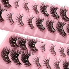 10 Pairs Mixed Style False Eyelashes for Stage Performance Makeup