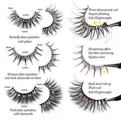 10 Pairs Mixed Style False Eyelashes for Stage Performance Makeup