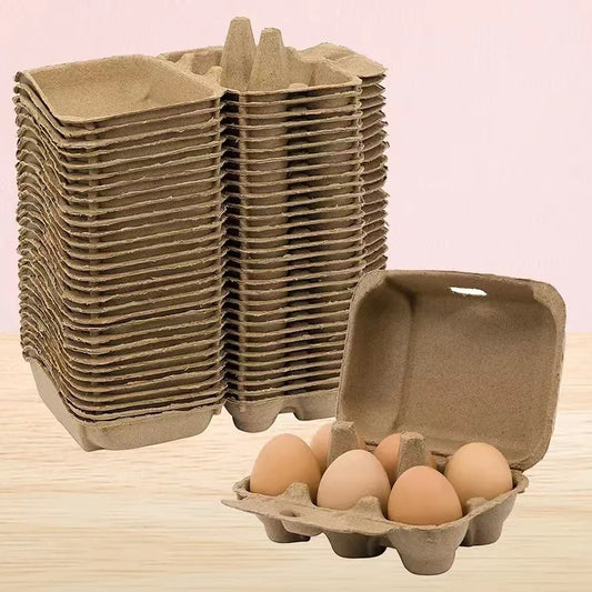 6 Pack/120pcs Egg Packaging Box, Eco-Friendly Pulp Material Egg Holder Storage