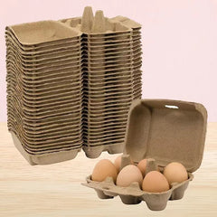 6 Pack/120pcs Egg Packaging Box, Eco-Friendly Pulp Material Egg Holder Storage