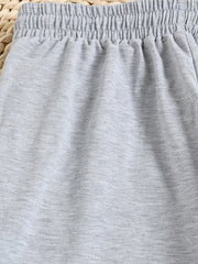 Dragonfly Print Elastic Drawstring Shorts with Pockets
