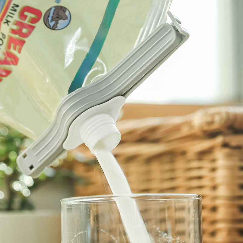 2pcs Food Sealing Clips With Nozzle Milk Powder Snack Clip