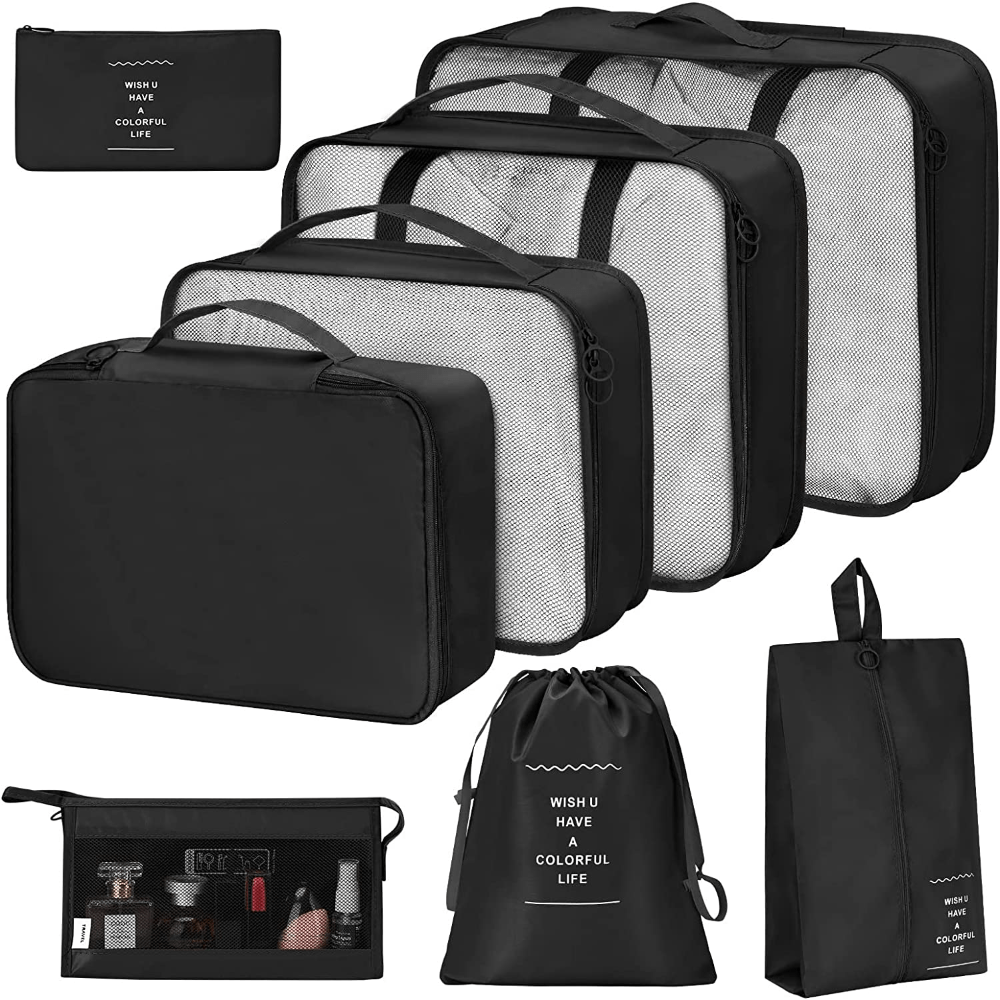 8 Pcs Travel Bag Sets Lightweight Luggage Bags Dustproof Organizers