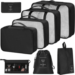 8 Pcs Travel Bag Sets Lightweight Luggage Bags Dustproof Organizers