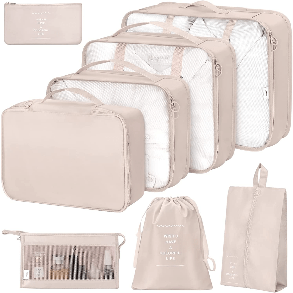 8 Pcs Travel Bag Sets Lightweight Luggage Bags Dustproof Organizers