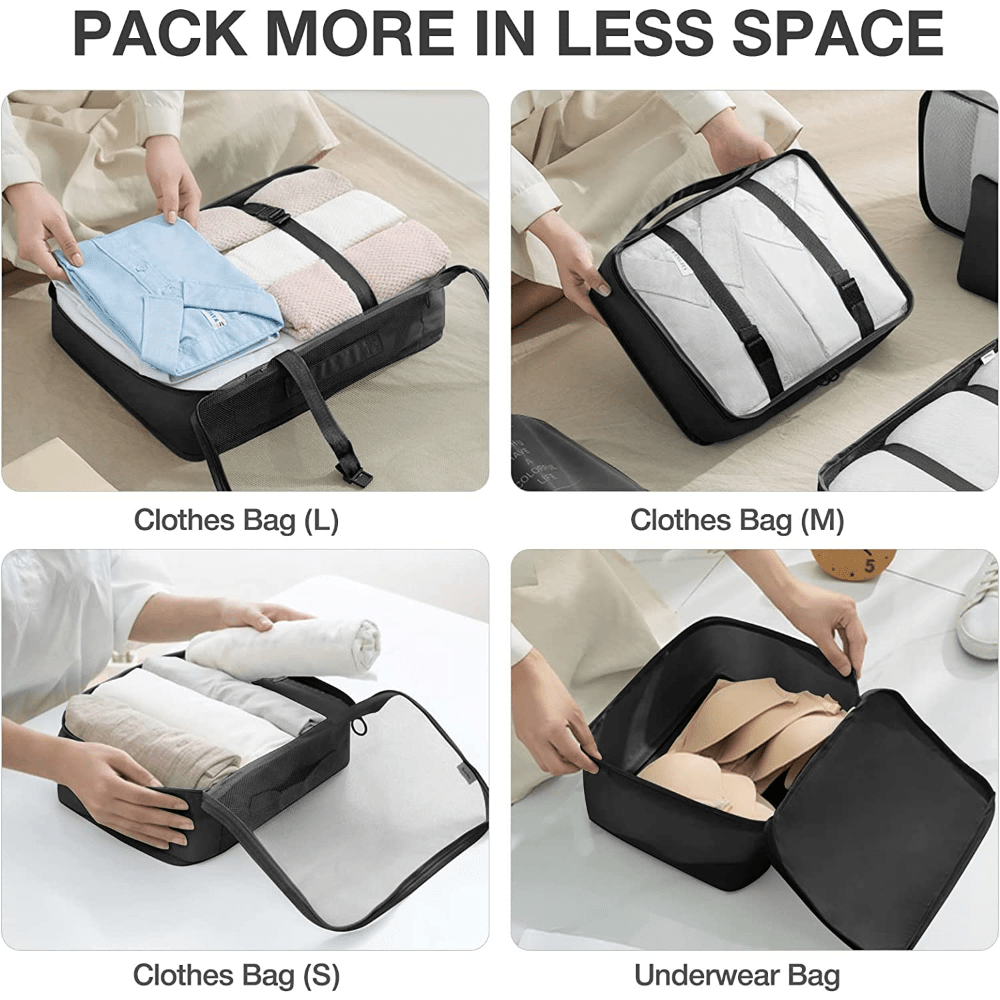 8 Pcs Travel Bag Sets Lightweight Luggage Bags Dustproof Organizers
