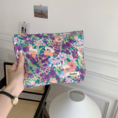 Floral Graphic Makeup Bag Soft and Roomy Toiletry Organizer