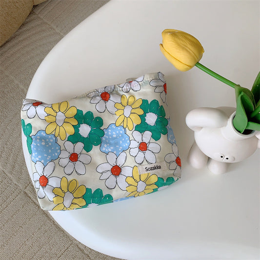 Floral Graphic Makeup Bag Soft and Roomy Toiletry Organizer