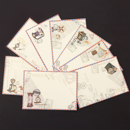 8pcs Vintage Aged Envelopes Retro Style Classic Design