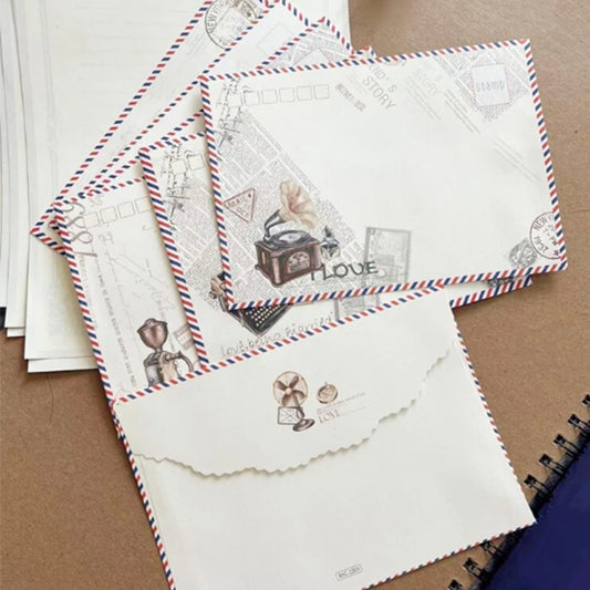 8pcs Vintage Aged Envelopes Retro Style Classic Design