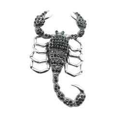 Retro Scorpion Rhinestone Brooch Pin Scarf Clothing Clip for Men