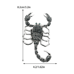 Retro Scorpion Rhinestone Brooch Pin Scarf Clothing Clip for Men