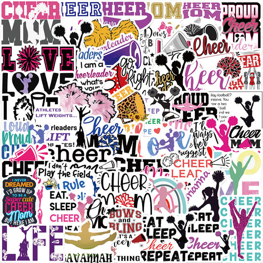 50pcs Cartoon Cheer Celebrate Stickers DIY Waterproof Decoration