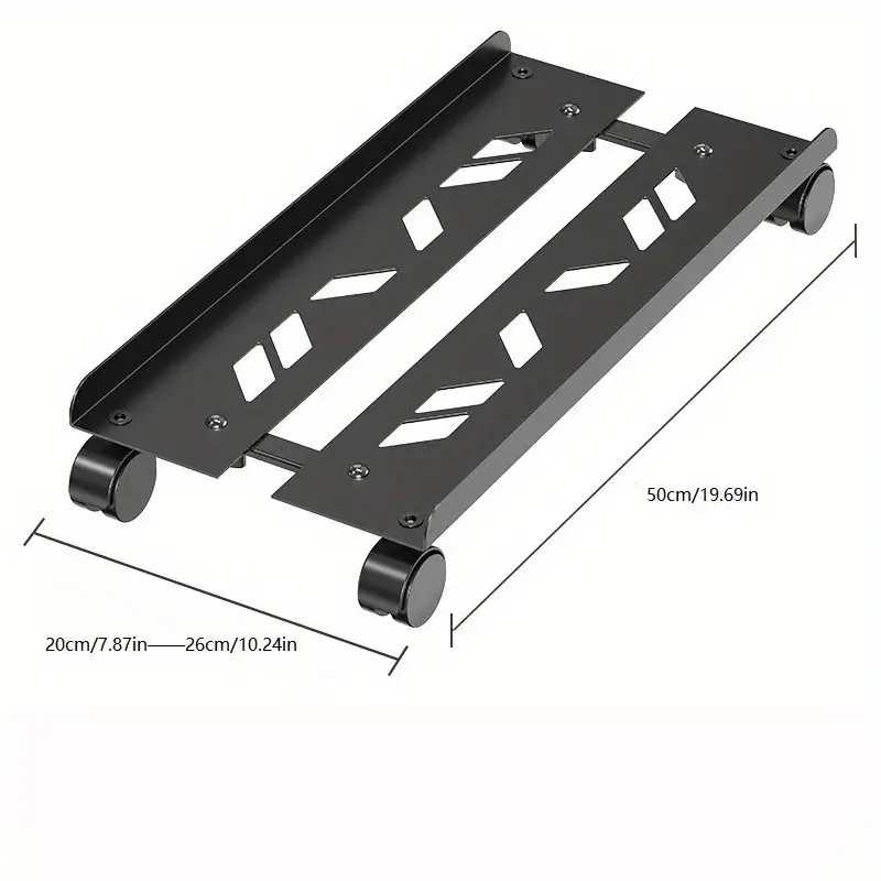 Desktop Computer Host Holder Base Telescopic Bracket Chassis Tray Pulley