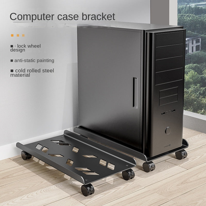 Desktop Computer Host Holder Base Telescopic Bracket Chassis Tray Pulley