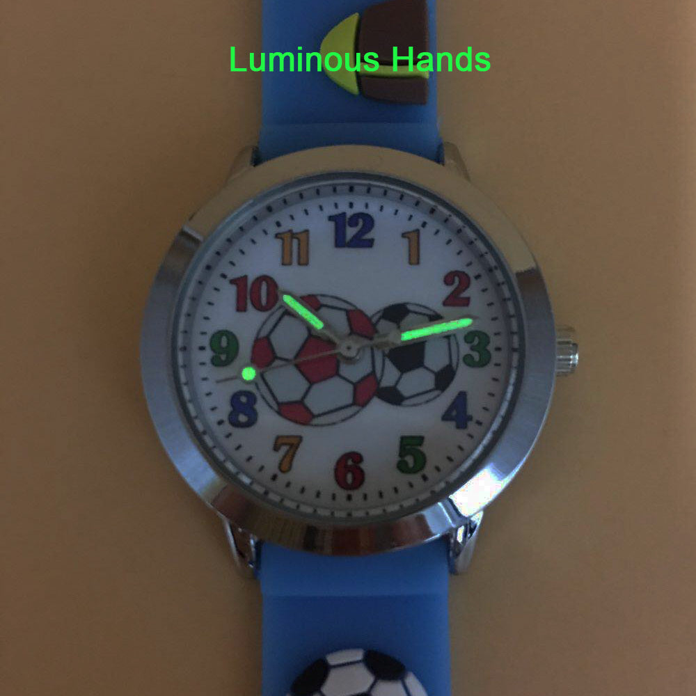 Kids Waterproof 3D Football Sports Watch Quartz Wristwatch