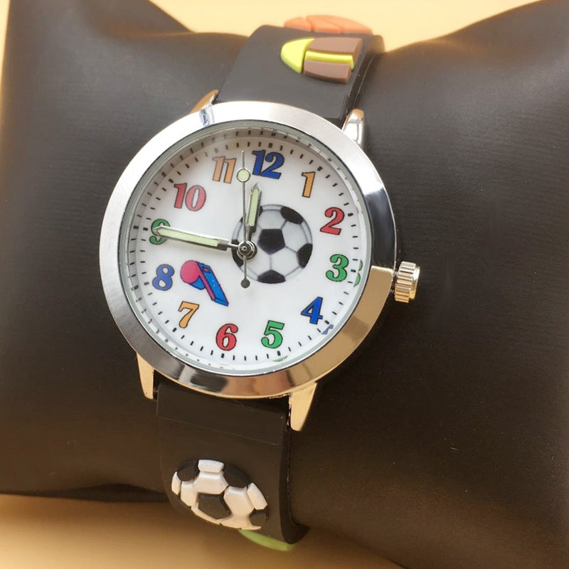 Kids Waterproof 3D Football Sports Watch Quartz Wristwatch