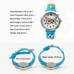 Kids Waterproof 3D Football Sports Watch Quartz Wristwatch