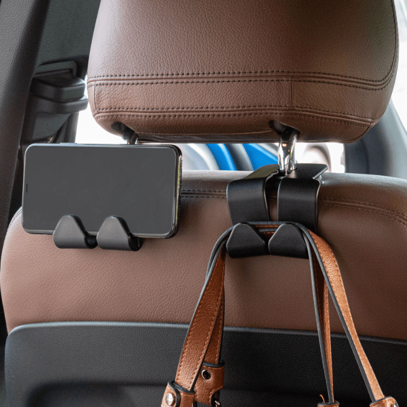 Car Rear Seat Hook Double Head Hanger Bag Storage Headrest Hanging Holder