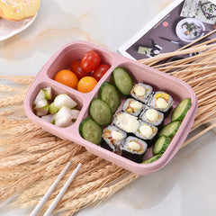 Rect. Rice Shell Lunch Box Compartment Bento Box Reusable Portable Fast Food Box