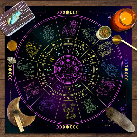 12 Constellations Tarot Tablecloth Astrology Oracle Pad
